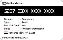 Card Details: 522723