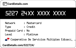 Card Details: 522724