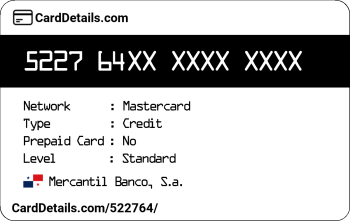 Card Details: 522764