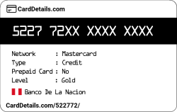 Card Details: 522772