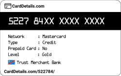 Card Details: 522784