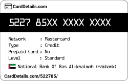 Card Details: 522785