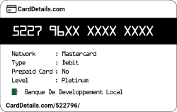 Card Details: 522796
