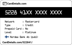 Card Details: 522841