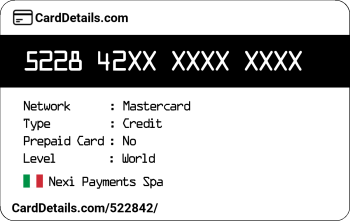 Card Details: 522842