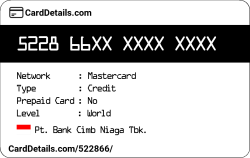 Card Details: 522866
