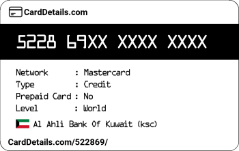 Card Details: 522869