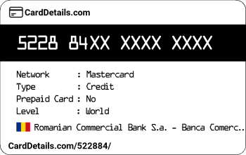 Card Details: 522884