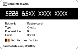 Card Details: 522885
