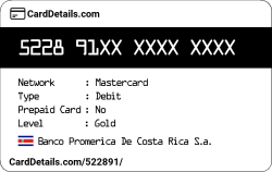 Card Details: 522891