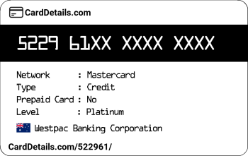 Card Details: 522961