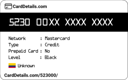 Card Details: 523000