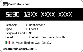 Card Details: 523013