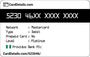 Card Details: 523046