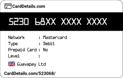 Card Details: 523068