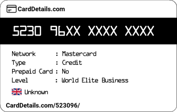 Card Details: 523096