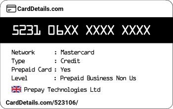Card Details: 523106