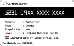 Card Details: 523109