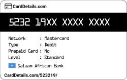 Card Details: 523219