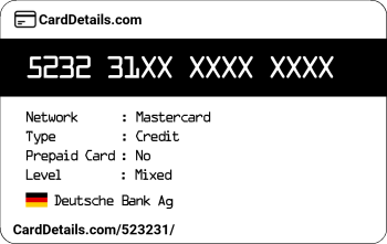 Card Details: 523231