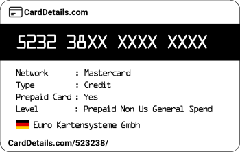 Card Details: 523238
