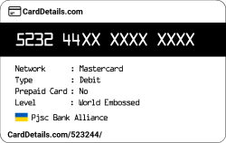 Card Details: 523244