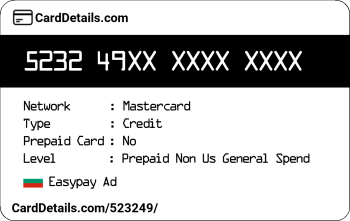 Card Details: 523249