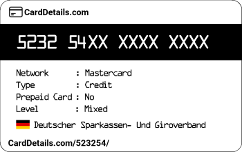 Card Details: 523254