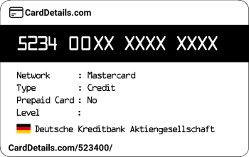 Card Details: 523400