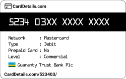 Card Details: 523403