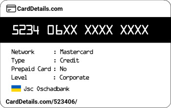 Card Details: 523406
