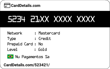 Card Details: 523421