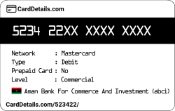 Card Details: 523422