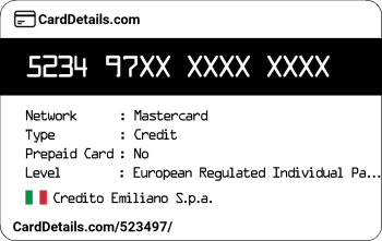 Card Details: 523497