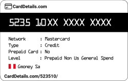 Card Details: 523510