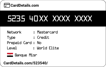 Card Details: 523540