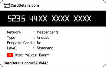 Card Details: 523544