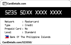Card Details: 523550
