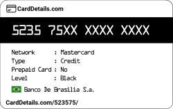 Card Details: 523575