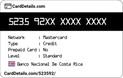 Card Details: 523592