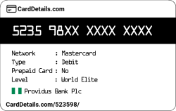 Card Details: 523598