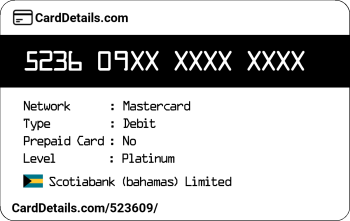 Card Details: 523609