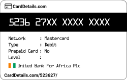 Card Details: 523627