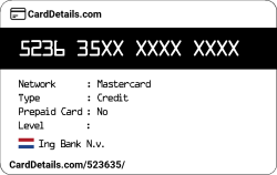 Card Details: 523635