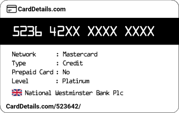 Card Details: 523642