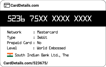 Card Details: 523675