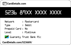 Card Details: 523689