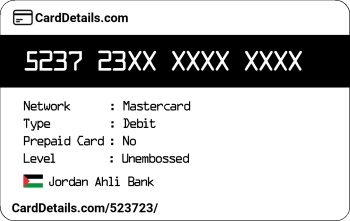 Card Details: 523723