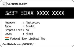 Card Details: 523730
