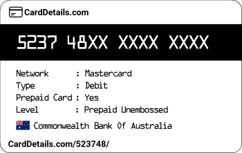 Card Details: 523748